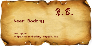Neer Bodony névjegykártya